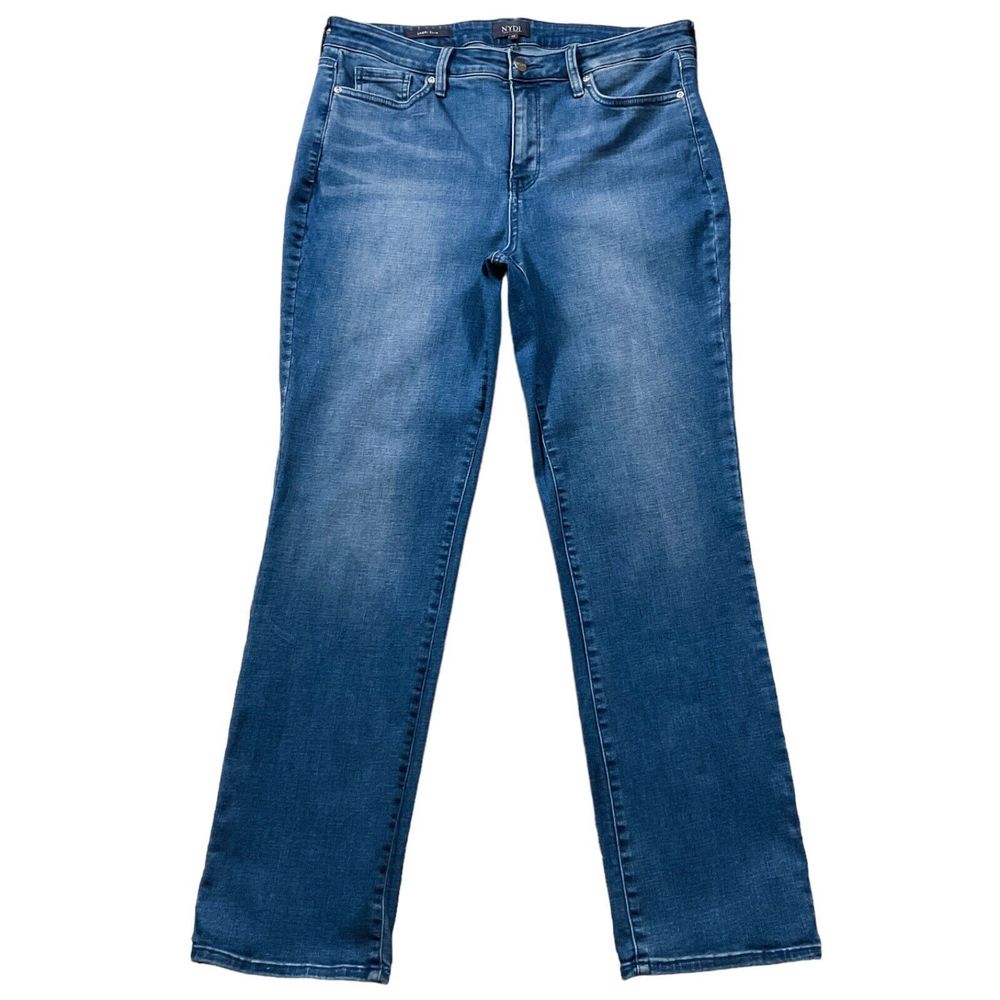 NYDJ Womens Jeans size 12 Medium Wash Sheri Slim x30"inseam Cotton Denim Stretch